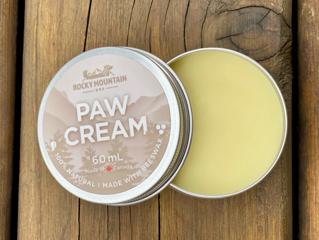 paw balm open on table